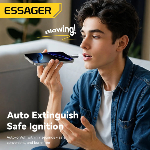 ភ្លើងបារី Essager TypeC Mini ធ្វើពីលួសទុងស្ទីន សុវត្ថិភាព និងសន្សំសំចៃថាមពល ដោយមិនចាំបាច់សាកថ្ម អាចយកតាមខ្លួនលើយន្តហោះបាន