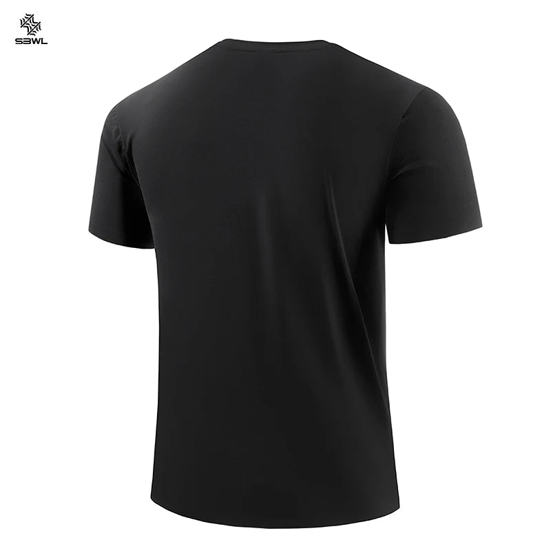 SBWL High-quality men's summer casual breathable short-sleeved T-shirt Exercise and Fitness Tops