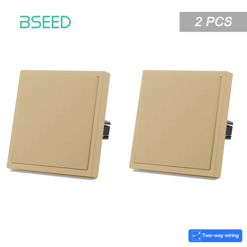 BSEED E Series 1/2/4/8 Packs 1Gang 2Way Button Light Switch Bulk Set Plastic Frame Wall Light Switch On Off For Stairs
