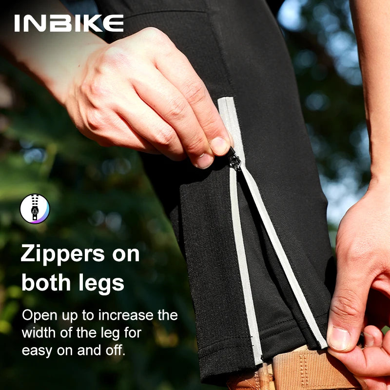 INBIKE Men's Cycling Pants Waterproof Spring MTB Pants Leggings Elasticated Waistband  Bicycle Toursers Cycling Clothes for Men