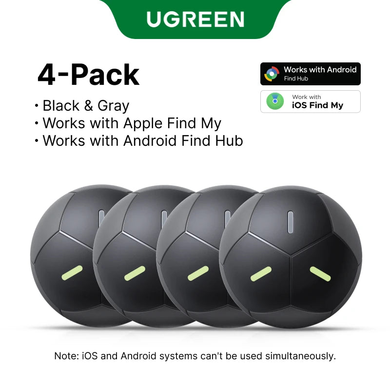 UGREEN FineTrack Mini Duo 2‑in‑1 Tracker, Smart Bluetooth Item Locator Tag For Apple Find My (iOS) & Find Hub App (Android)