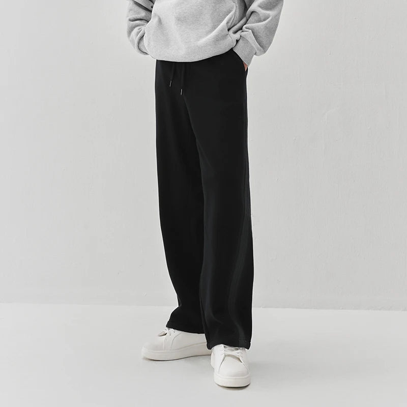 Semir Men Pants Fleece Lined Loose Fit Straight Leg Retro Style 2026 Winter Comfort Fit Everyday Style Full Length