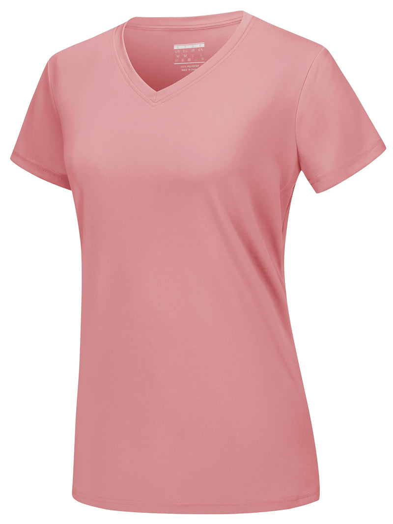 TACVASEN UPF 50+ Summer Sun Protection V-Neck T-shirts Womens Short Sleeve T-shirts Breathable Lightweight Quick Dry Shirts Tops