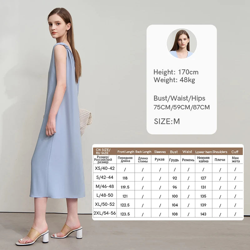 រ៉ូប Amii Minimalism Casual សម្រាប់នារីការិយាល័យរដូវក្តៅឆ្នាំ ២០២៥ ដៃអាវគ្មានដៃ រមួលជាខ្សែ ខ្នងខ្លី រលុងស្រាល 12542218