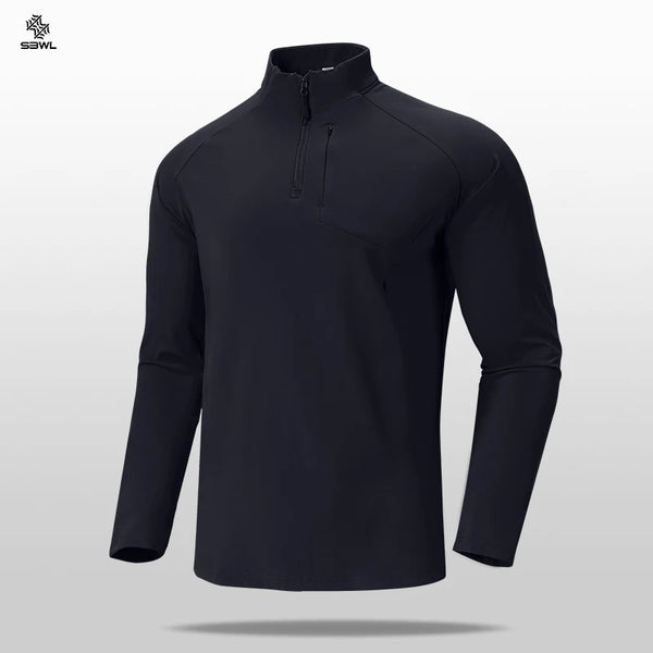 SBWL Autumn/Winter New Men's Outdoor Sports With a Base Shirt Running Skiing Mountaineering Fitness Sports Long Sleeve T-Shirt