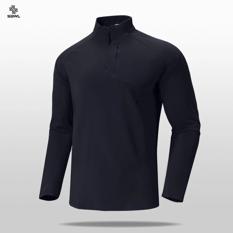SBWL Autumn/Winter New Men's Outdoor Sports With a Base Shirt Running Skiing Mountaineering Fitness Sports Long Sleeve T-Shirt
