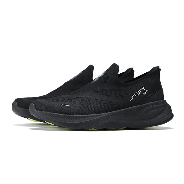 ស្បែកជើងបុរស Li-Ning SOFT GO 2 KNIT រអិលលើស្បែកជើងដើរលេងធម្មតា មានផាសុកភាព រឹងមាំ ស្បែកទន់ AGLV017