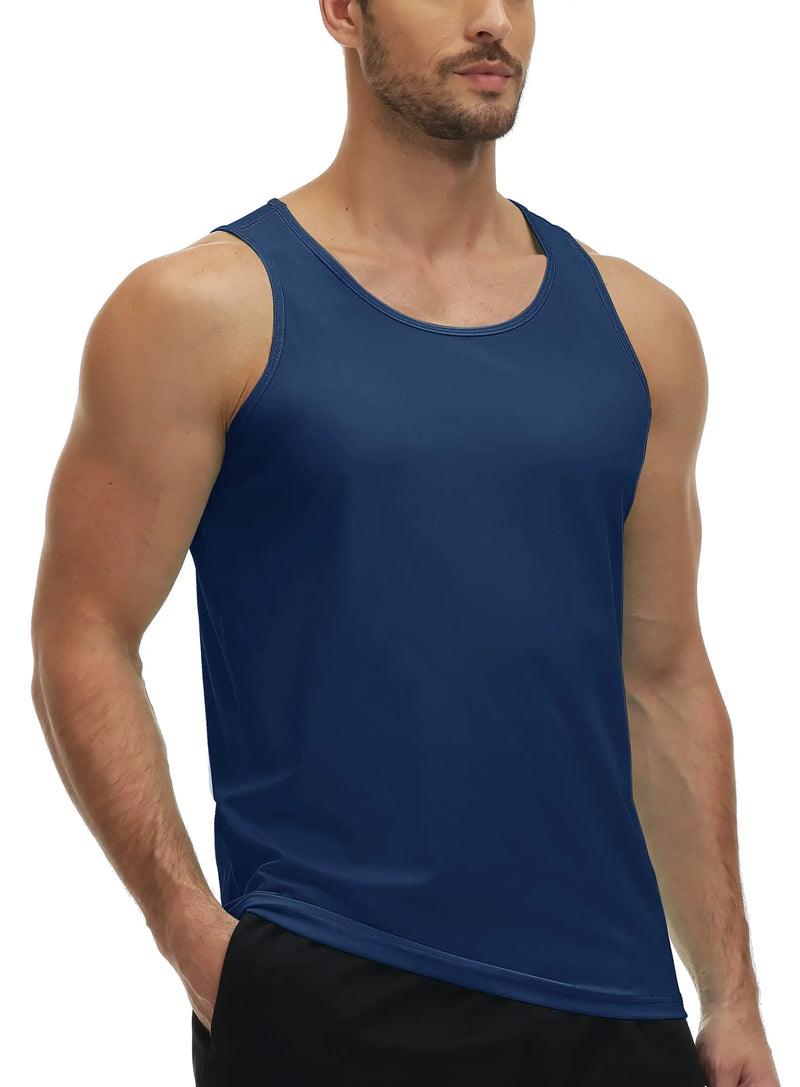 TACVASEN UPF50+ Tank Top Quick Dry Sleeveless T-shirts Mens Summer Gym Fitness Running Tee Sports Vest Swim Trainning tshirts