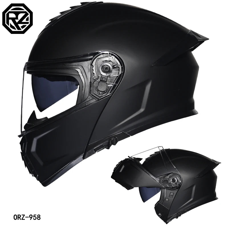 DOT certified motorcycle helmet dual lens cross-sectional helmet safety modular flip cover full face helmet for men and women