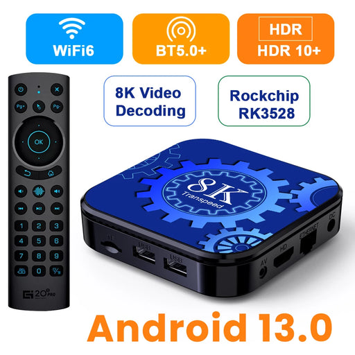 Transpeed Android 13 Wifi6 TV Box HDR10+ Support 8K Video 128G 64G 32G BT5.0+ RK3528 4K 3D Set Top Box