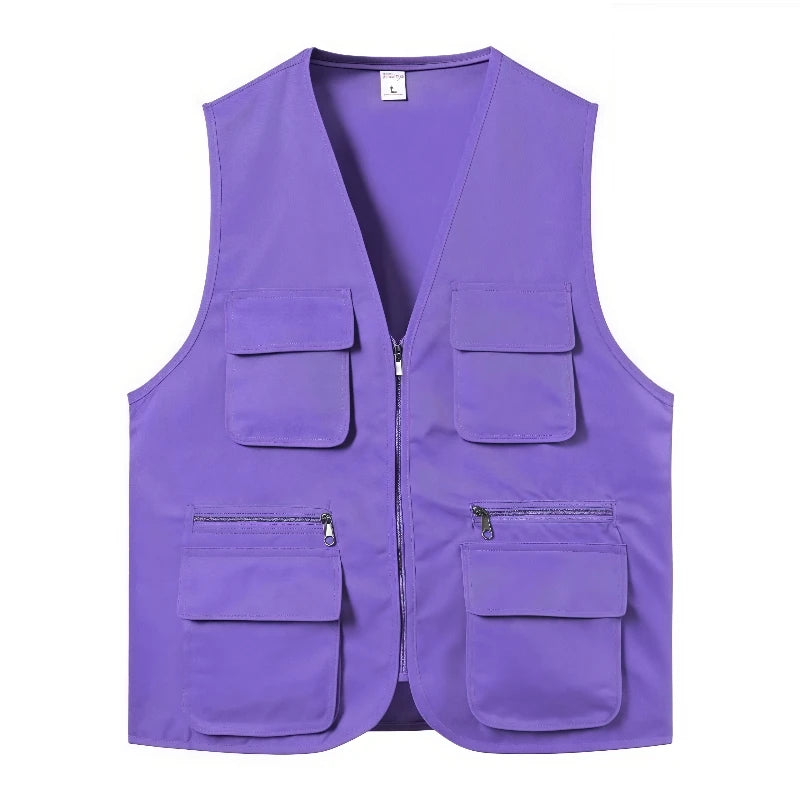 Work and Leisure All-Match Summer Fishing Vest Multi-Pocket Vest High-End Custom Logo Printed Brand Text