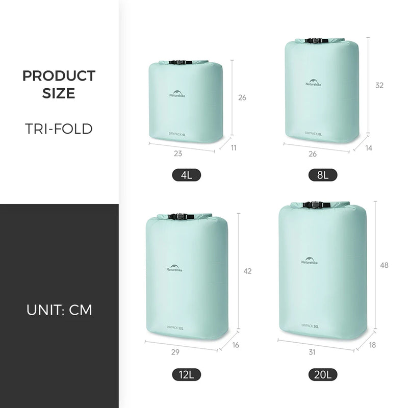 Naturehike 2026 Large New Outdoor Ultralight Roll Top PU2000+ Waterproof Storage Bag Picnic Camping Drinking Water Storage Bag