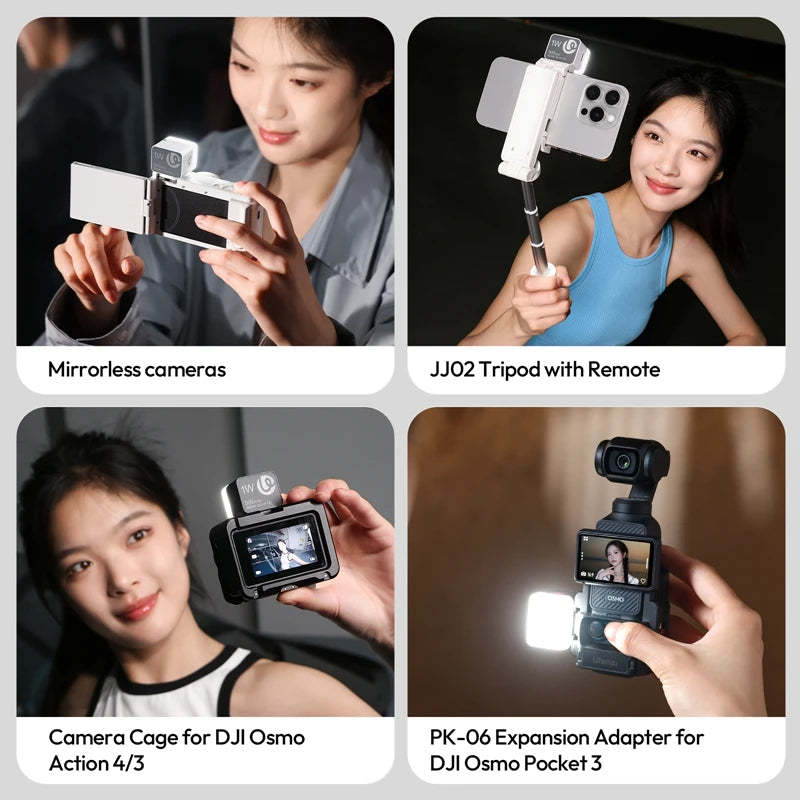 ភ្លើងវីដេអូ Ulanzi DG01 Mini Cube Light 5600K សម្រាប់កាមេរ៉ា Canon Sony Nikon DSLR Tripod ជាមួយ Cold Shoe Magnet Mount សម្រាប់ Vlog Live