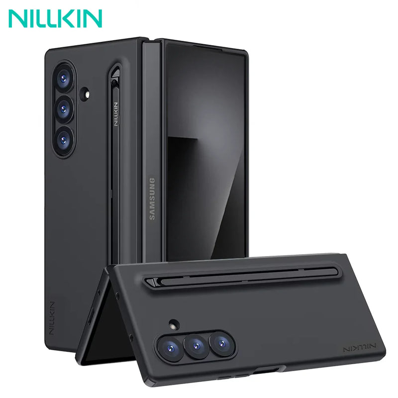 NILLKIN For Samsung Galaxy Z Fold 7 5G Folding Case With S-Pen Stylus Liquid Silicone Cover Anti Fingerprints For Z Fold 7 Cases