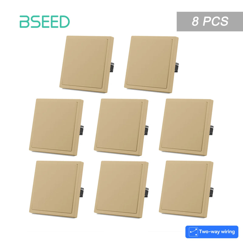 BSEED E Series 1/2/4/8 Packs 1Gang 2Way Button Light Switch Bulk Set Plastic Frame Wall Light Switch On Off For Stairs