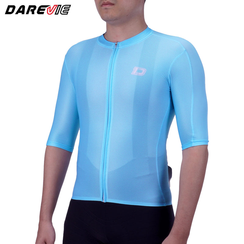 អាវយឺតជិះកង់ DAREVIE សំណាញ់ត្រជាក់សម្រាប់រដូវក្តៅ ស្រូបយកសំណើមកម្រិត Pro សម្រាប់បុរស អាវយឺតជិះកង់ Maillot ស្ងួតរហ័ស ទន់ សម្រាប់បុរស