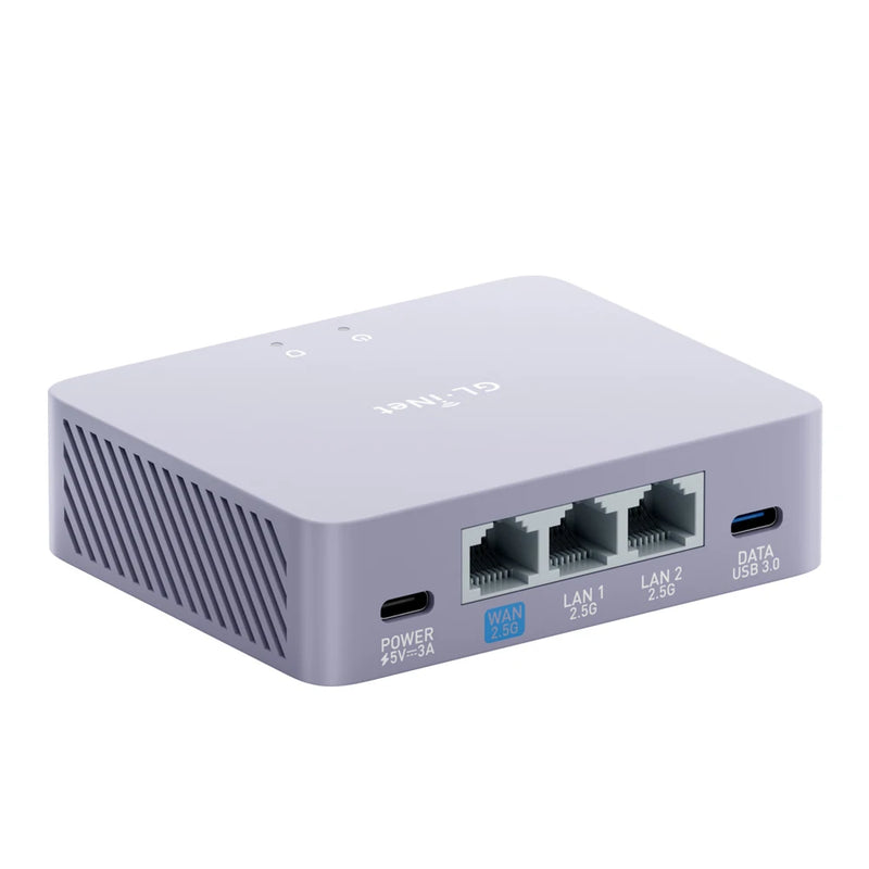 GL-iNET (Brume 3) GL-MT5000 ច្រកទ្វារសុវត្ថិភាព VPN មានខ្សែល្បឿនលឿន, VPN រហូតដល់ 1100 Mbps, 3× 2.5G Multi-WAN, សុវត្ថិភាព DPI, គ្មាន Wi-Fi