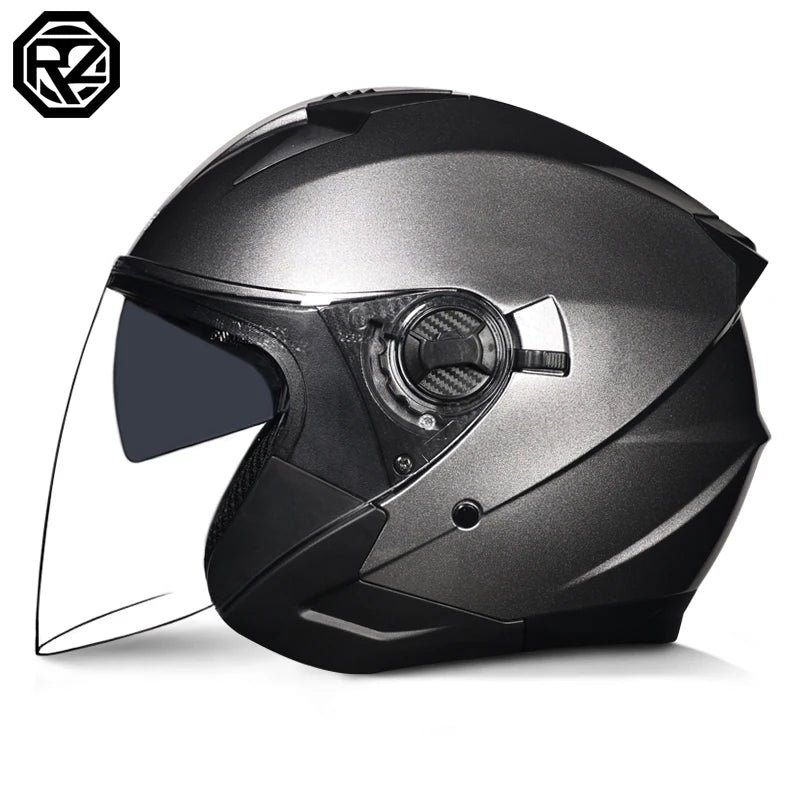 ORZ motorcycle helmet, half face, double mirror, all season men's and women's fashion, half helmet, all season universal