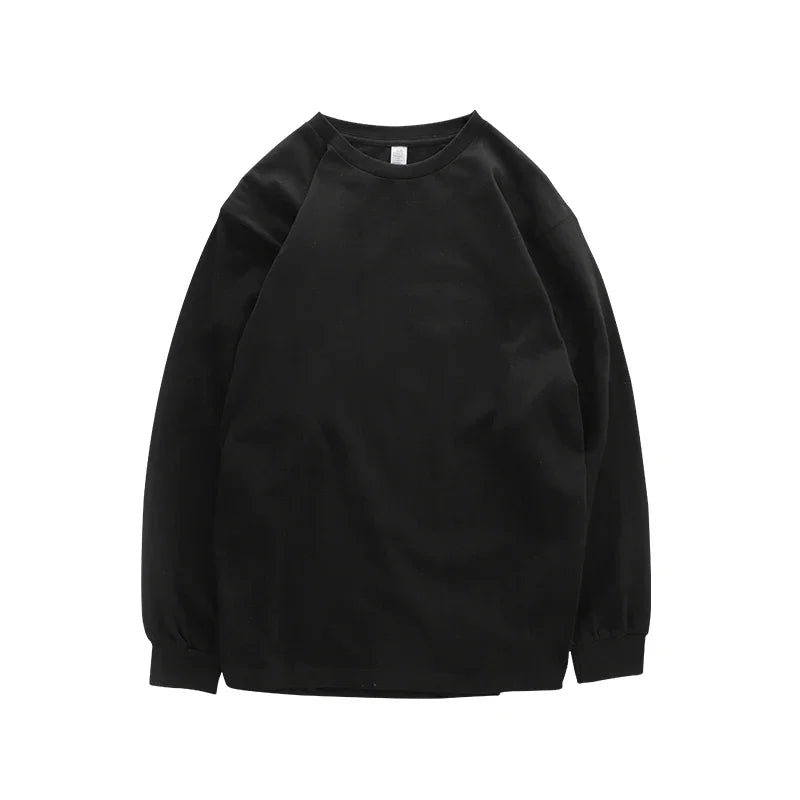 Dukeen 280g Heavyweight Long-Sleeved T-Shirt for Men 100% Cotton Shirts Oversized Solid Color Tops Plain Tees Men's Clothing