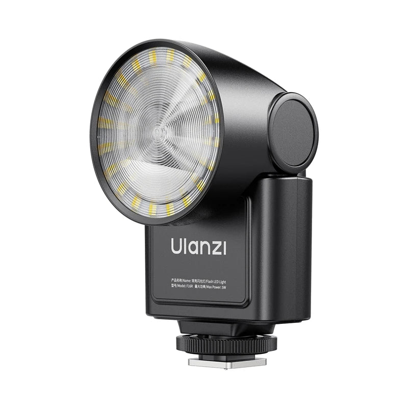 ភ្លើងពិលកាមេរ៉ា Ulanzi F16R GN16 2500-6500K សម្រាប់ Canon R50 R10 Sony ZVE10 Nikon Fuji ពិលជាមួយនឹងការលៃតម្រូវ 7 កម្រិត