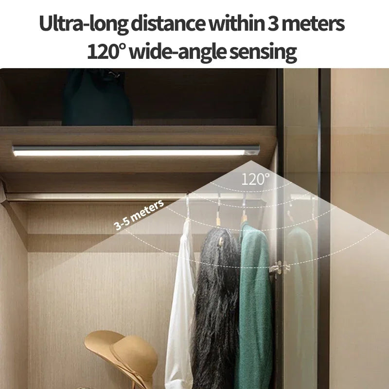 LED Under Cabinet Lights 10-50CM Motion Sensor Lamp USB Rechargeable Wireless Night Light Kitchen Bedroom Closet Indoor Lighting