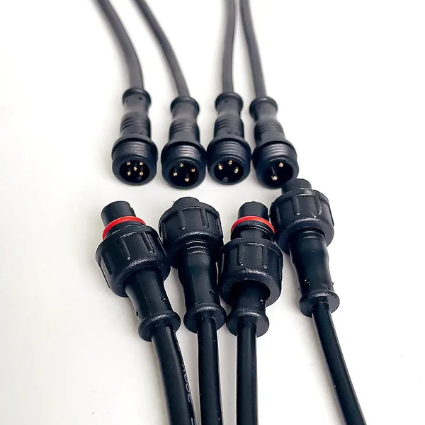 5/20 ដុំ M12 ការពារទឹកជ្រាប 2 3 4 5Pin IP65 ខ្សែភ្ជាប់សម្រាប់បន្ទះ LED Jack ប្រុស និងស្រី ប្រវែង 20 សង់ទីម៉ែត្រ ក្បាលតូច