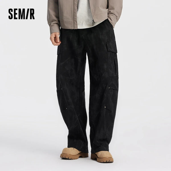 ខោបុរស Semir កប្បាសជើងកោងបោះពុម្ពចង្កេះយឺតរលុងសម្លៀកបំពាក់ធ្វើការខោរដូវស្លឹកឈើជ្រុះធម្មតាស្លៀកប្រចាំថ្ងៃ 2026