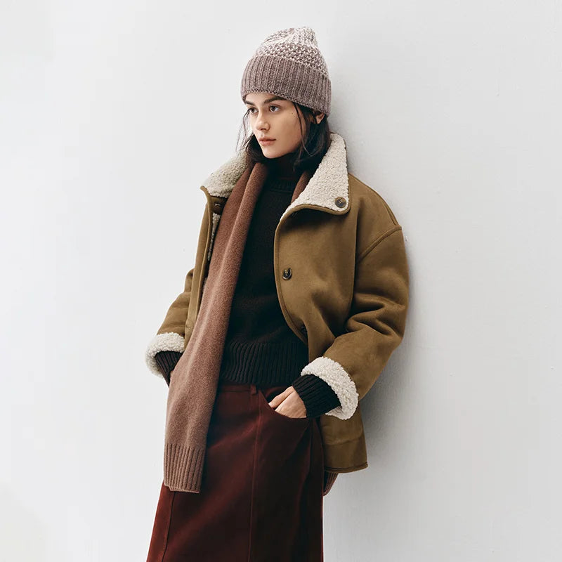 Semir Women Jacket Faux Suede Reversible Design Mid Length 2026 Winter Everyday Style Layering Design Comfort Fit
