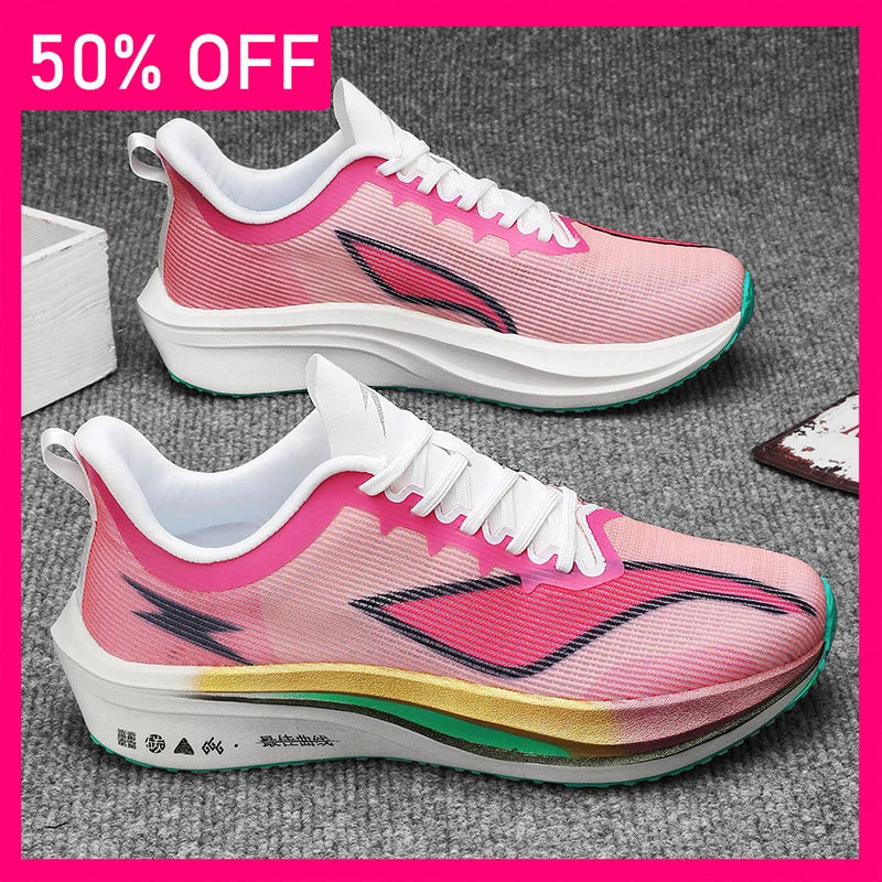 Unisex Sports Shoes Fashion Lace Up Mesh Outdoor Running Shoes New Breathable Lightweight Marathon Sports Tennis Shoes for Men