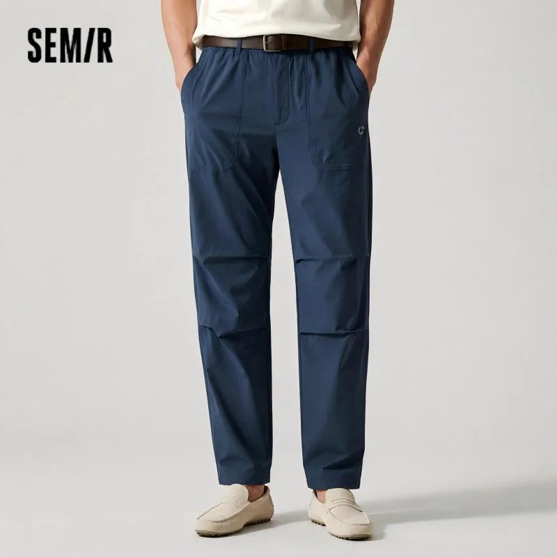Semir Men Pants Cooling 2026 Parachute Pleated Straight Urban Casual Everyday Style Soft Comfortable Daily Wear Trendy Versatile