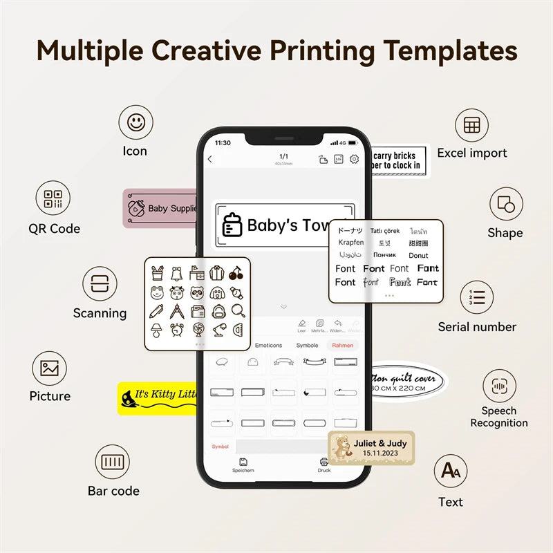 NIIMBOT D110 Thermal Label Printer Mini Portable Self-adhesive Label Maker With Tape for Home Similar to Dymo Labeling Machine