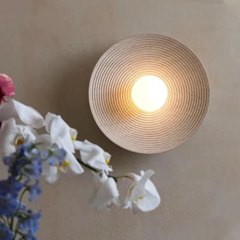 JOYINLED Round Wall Lamp Retro Loft Living Room Bedroom Ceiling Light Home Decoration Glass Resin Corridor Aisle Wall Lights
