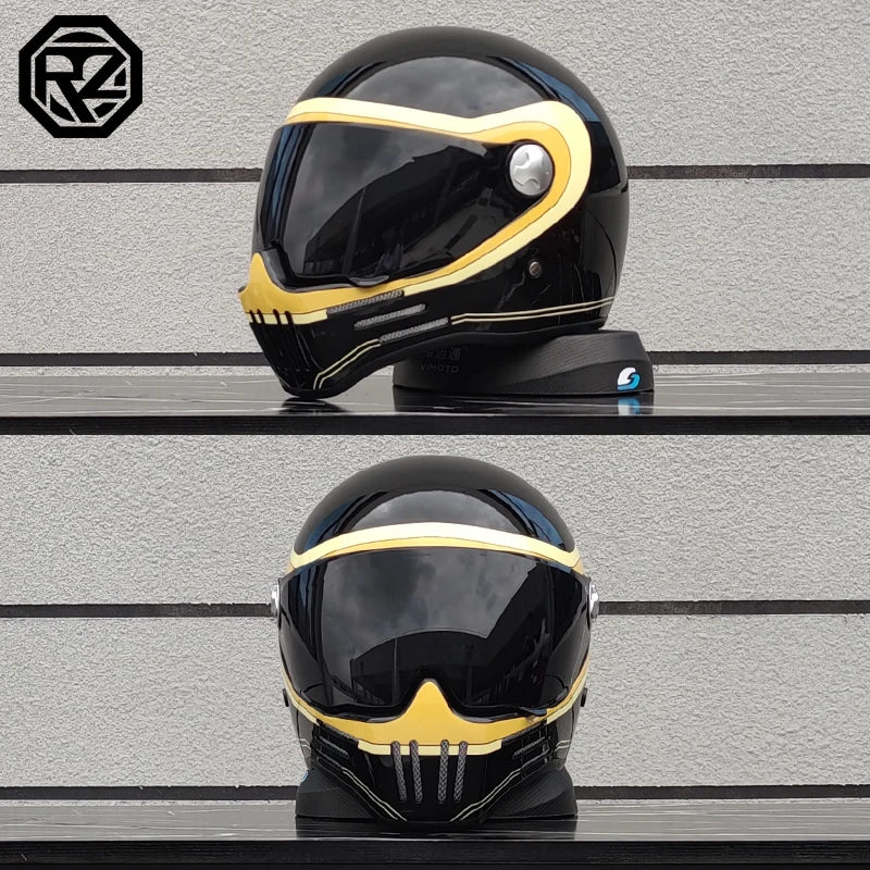 Retro motorcycle helmet ABS Light cruiser full coverage helmet for men and women DOT approved