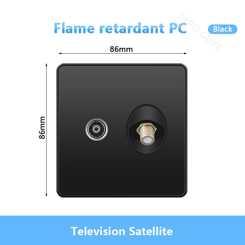 Universal Black USB Type-C 18W Smart Fast Charging Socket Double 5-pin Power Plug,UK  Electrical Internationa Wall Light Switch
