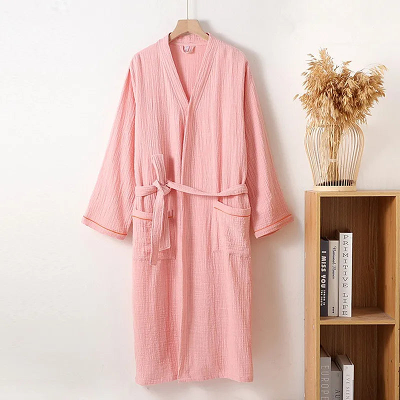 Wedding Dresses New 100% Cotton Sleepwear For Sleeping Robe Lounge Women's Pajamas Spring Autumn Home Wear Bathrobe Female