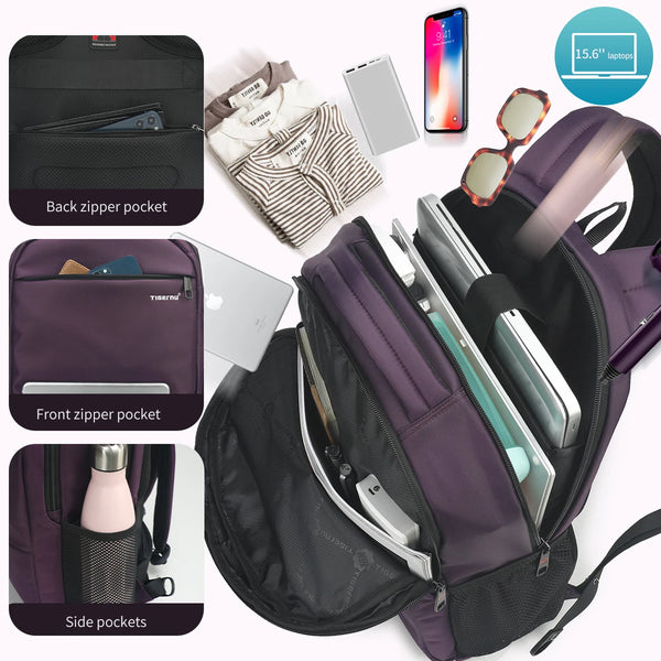 Tigernu Anti Theft Backpack For Women Large Capacity 15.6inch Laptop Backpack Bag Travel Bag Schoolbag For Women Girls