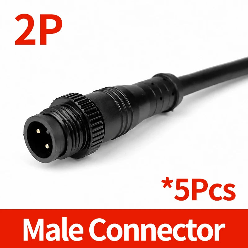 ឧបករណ៍ភ្ជាប់ M12 ប្រុសស្រី 5PCS ធន់នឹងទឹក 2/3/4/5/6/8 ម្ជុល IP65 បន្ទះដែកម៉ោនឌុយជាមួយខ្សែ Pigtail ដែលមានខ្សែភ្ជាប់ជាមុន