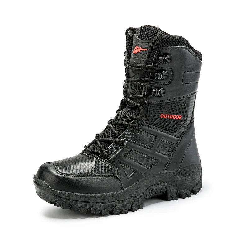 Men's Field Training Boots Four Season New Anti-Slip High Top Breathable lightweight Wear-Resistant Outdoor Hiking Walking Boots