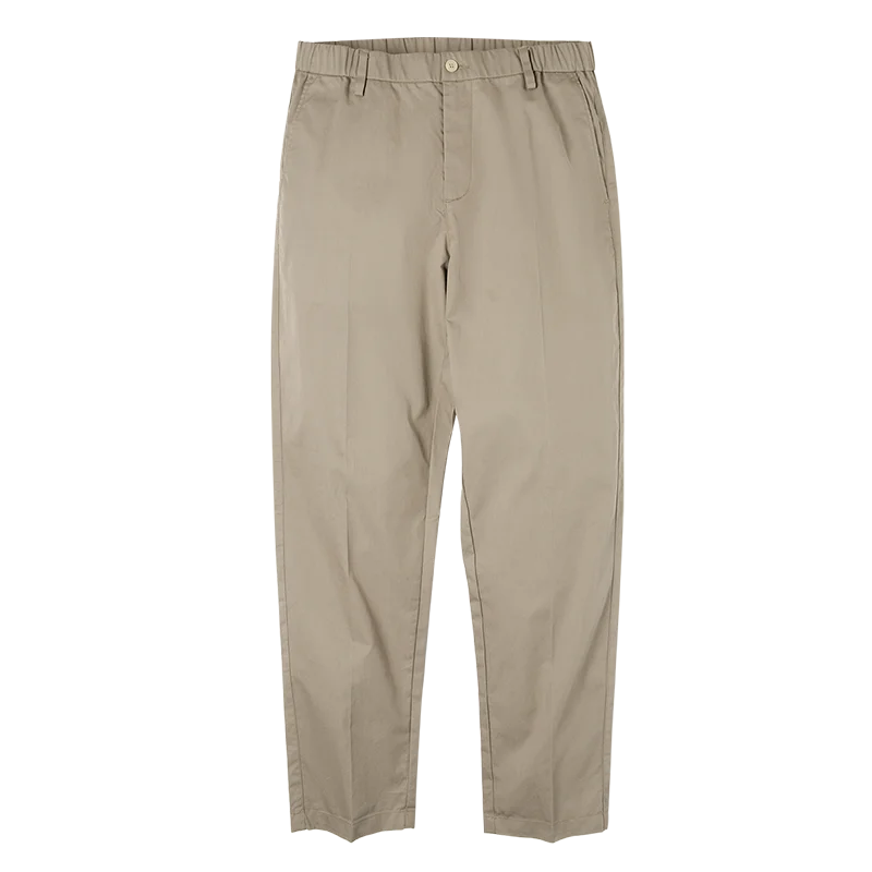 Maden Retro Straight-fit Blazer Trousers Khaki Casual Tapered Pants Elastic Waist Comfortable Pants for Men's Spring and Autumn