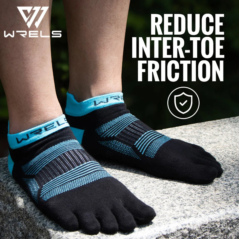 WRELS Toe Socks 5 Finger Athletic Running Low Cut Toe Socks for Men Women Moisture Wicking Quick-Dry Running Five Finger Socks
