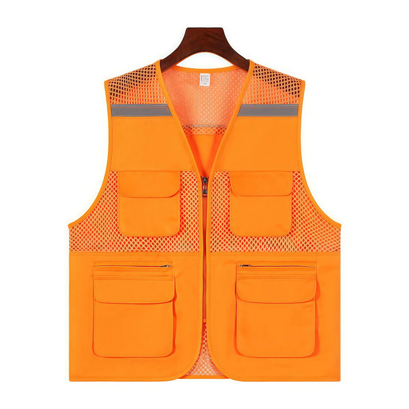 V-Neck Three-Dimensional Pocket Fishing Net Breathable Vest Multi-Pocket Fishing Work Clothes Custom Logo Group Uniforms