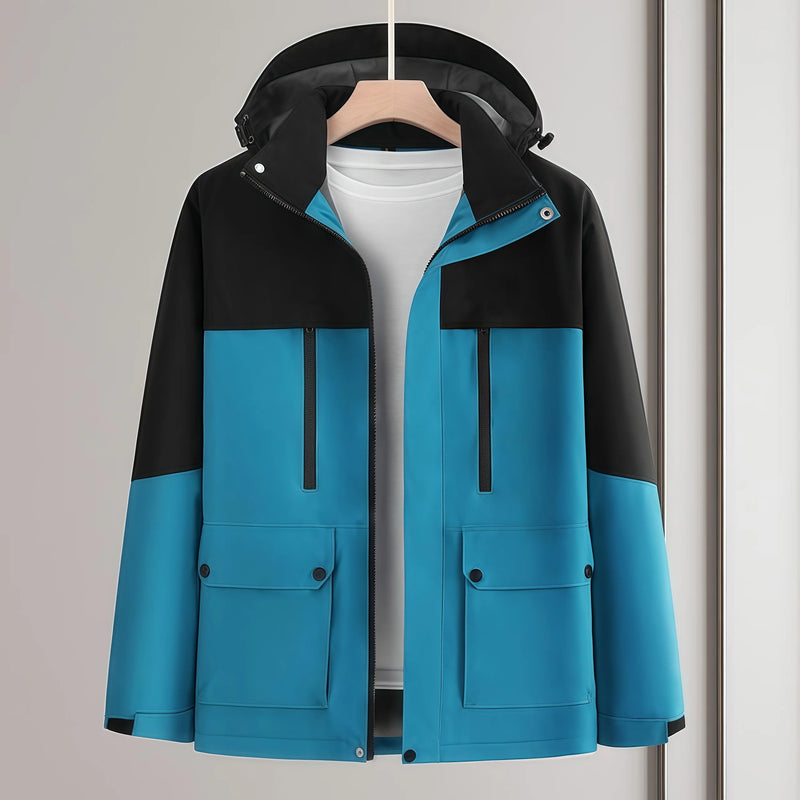 Outdoor travel  graphene heat-resistant  raincoat with fleece windproof and waterproof detachable cap workwear Climbing