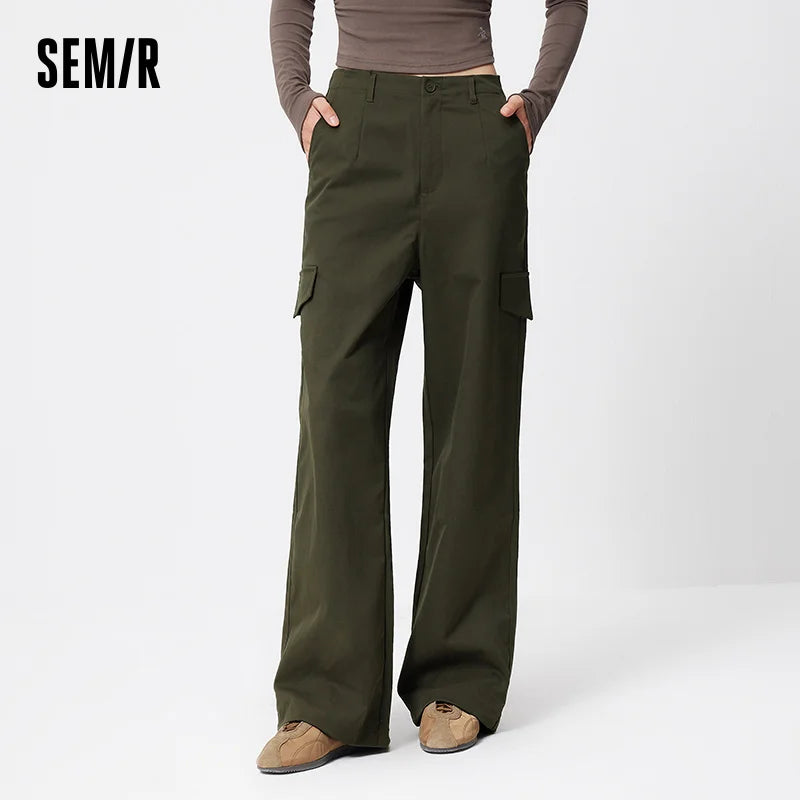 Semir Cargo Pants Women 2026 Spring Ins Trendy Streetwear Wide Leg Casual Comfortable Versatile Long Trousers