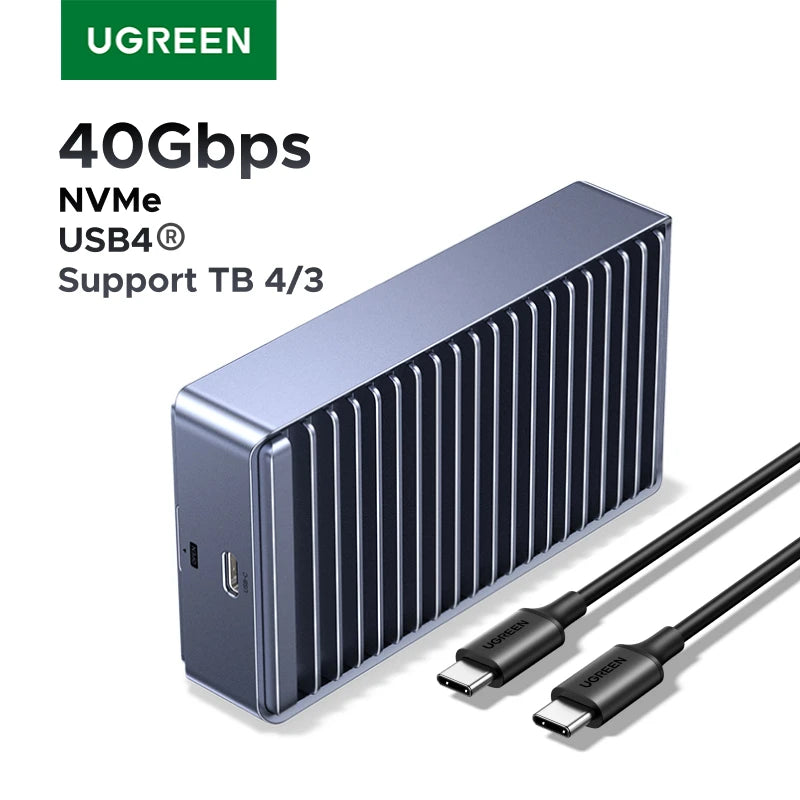 UGREEN 40Gbps M2 SSD Enclosure USB4 NVMe Case Compatible with Thunderbolt M.2 NVMe SSD Enclosure for Mac Mini M4 MacBook Pro
