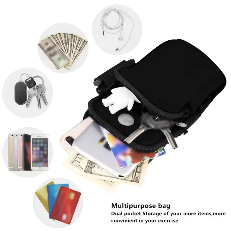 1pc Outdoor Cycling Arm Bag, Portable Fitness Storage Pouch, Sports Phone Pouch,Suitable for Fitness, Jogging, And Hiking.