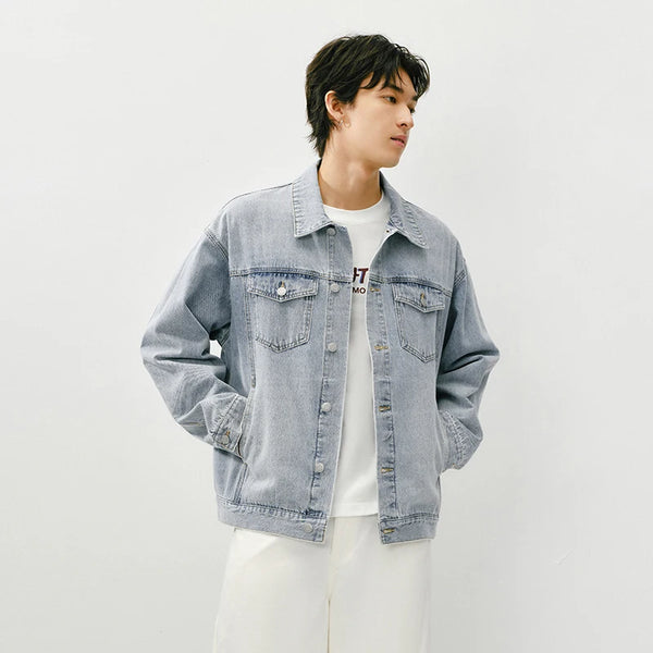 អាវក្រៅ Semir Retro សម្រាប់បុរសនិងស្ត្រី 2026 និទាឃរដូវ Denim រលុង Lapel ធម្មតា ម៉ូដទាន់សម័យ ងាយស្រួលពាក់ប្រចាំថ្ងៃ
