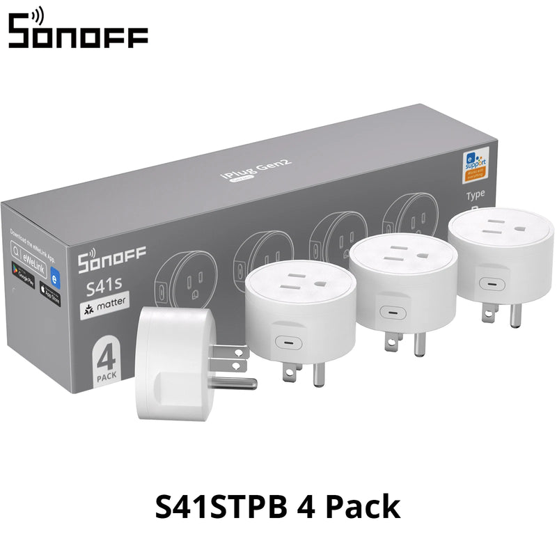 SONOFF S41STPB IPlug Gen2 S41s US Socket Matter Over WiFi Smart Plug App & Voice Control Inching Mode Time Schedule Smart Scene