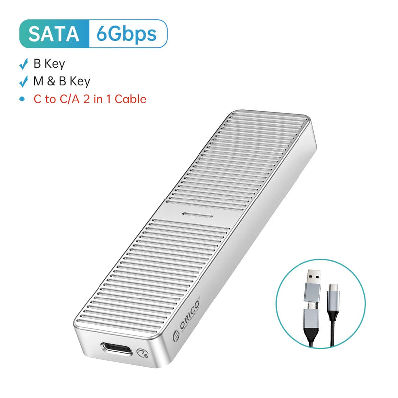 ORICO 20Gbps M.2 NVME SSD Case with Built-in Cooling Vest Upgraded Aluminum Type-C M2 NVME SSD Enclosure for Solid State Drive
