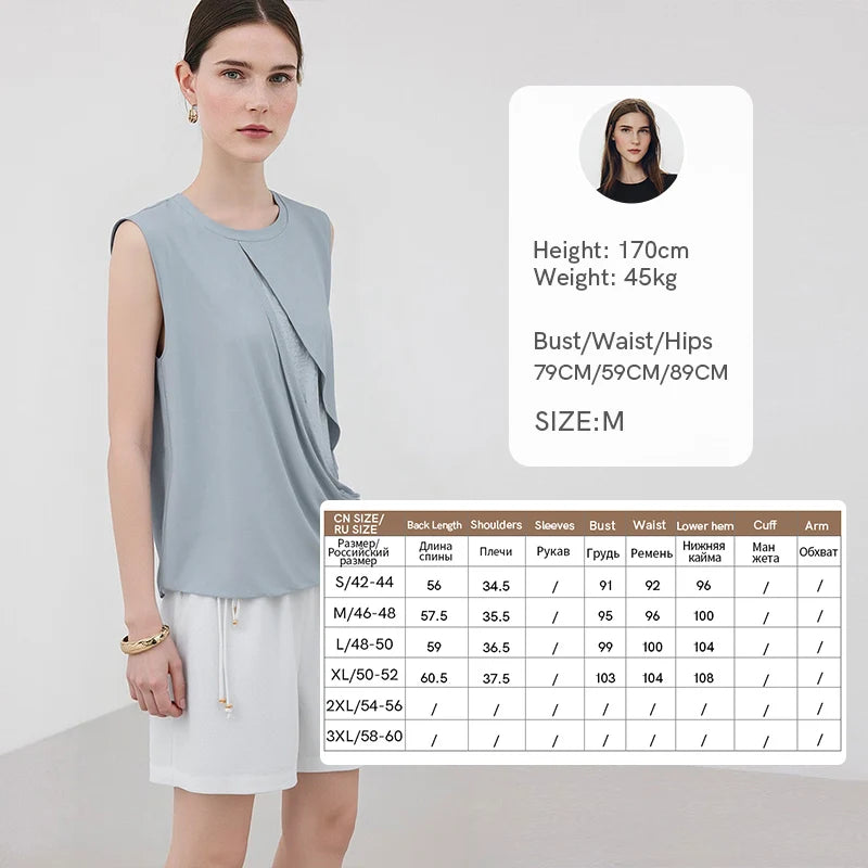 Amii Women's Camisole 2026 Summer New Round Neck Stretch Jacquard Patchwork Tank Top Casual Sleeveless Vest For Women 12652011