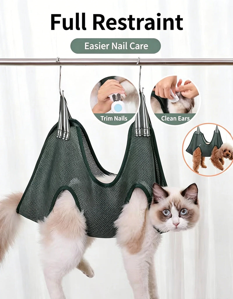 Cat and Dog Nail Clipping Tool Hammock for Pet Grooming, Anti-Scratch and Anti-Bite Fixation Accessories